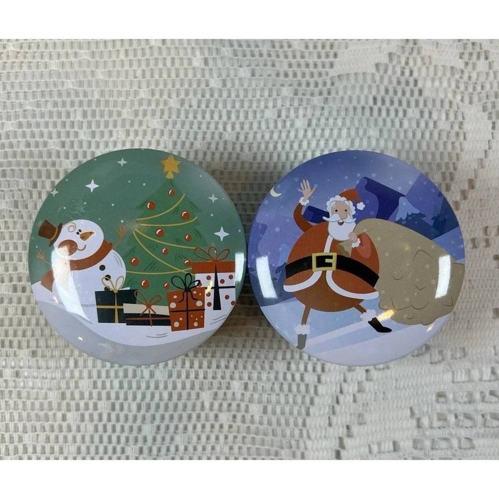 2pc‎ Christmas Soy Wax Candle Tin Set Vanilla Cake & Lavender